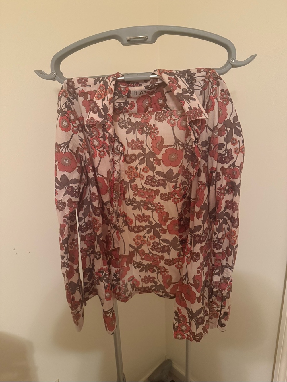 Floral Print Women’s shirt - burgundy& Brown